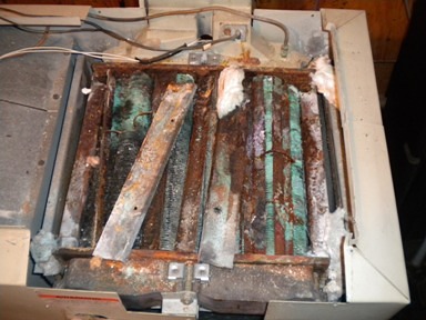 Corroded Pool Heater Exchanger