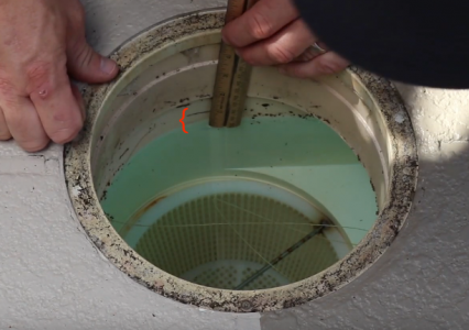 pool leak detection - measuring skimmer