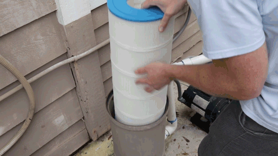 How To Drain and Clean A Swimming Pool - install new filter cartridge