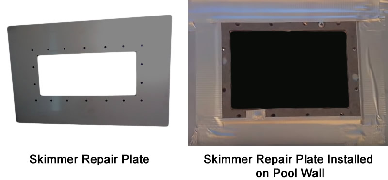 pool skimmer repair plate