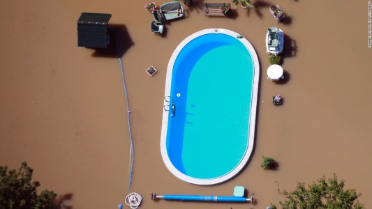 above ground pool in flood