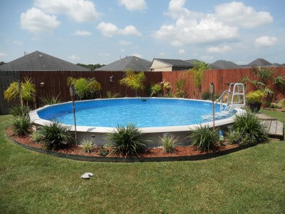 how to landscape an above ground pool