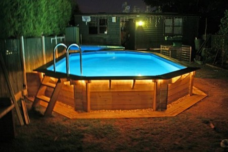 above ground pool landscaping lights